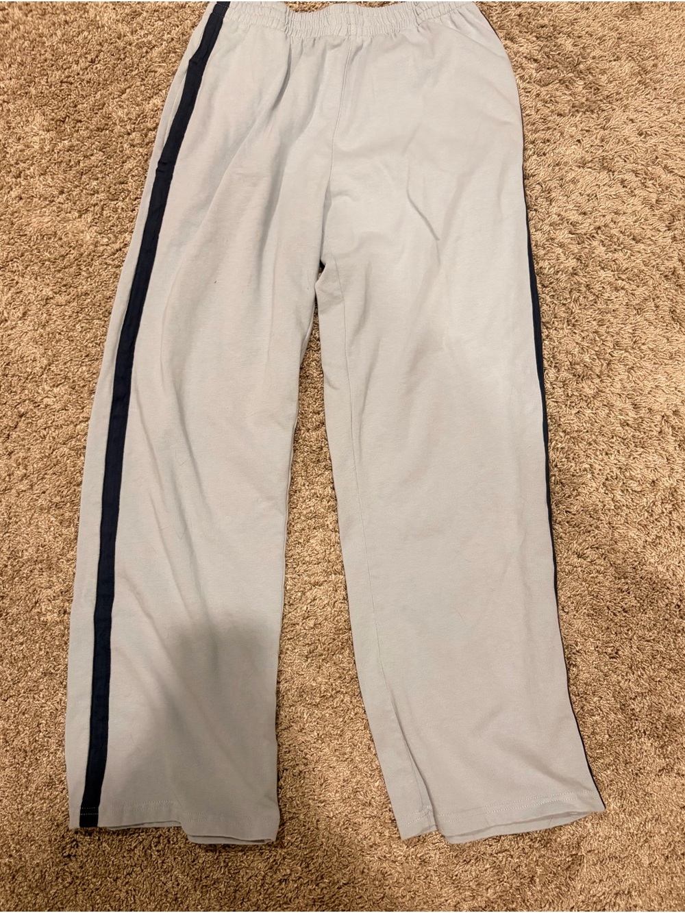 Light blue Track Pants with Navy Side Stripee